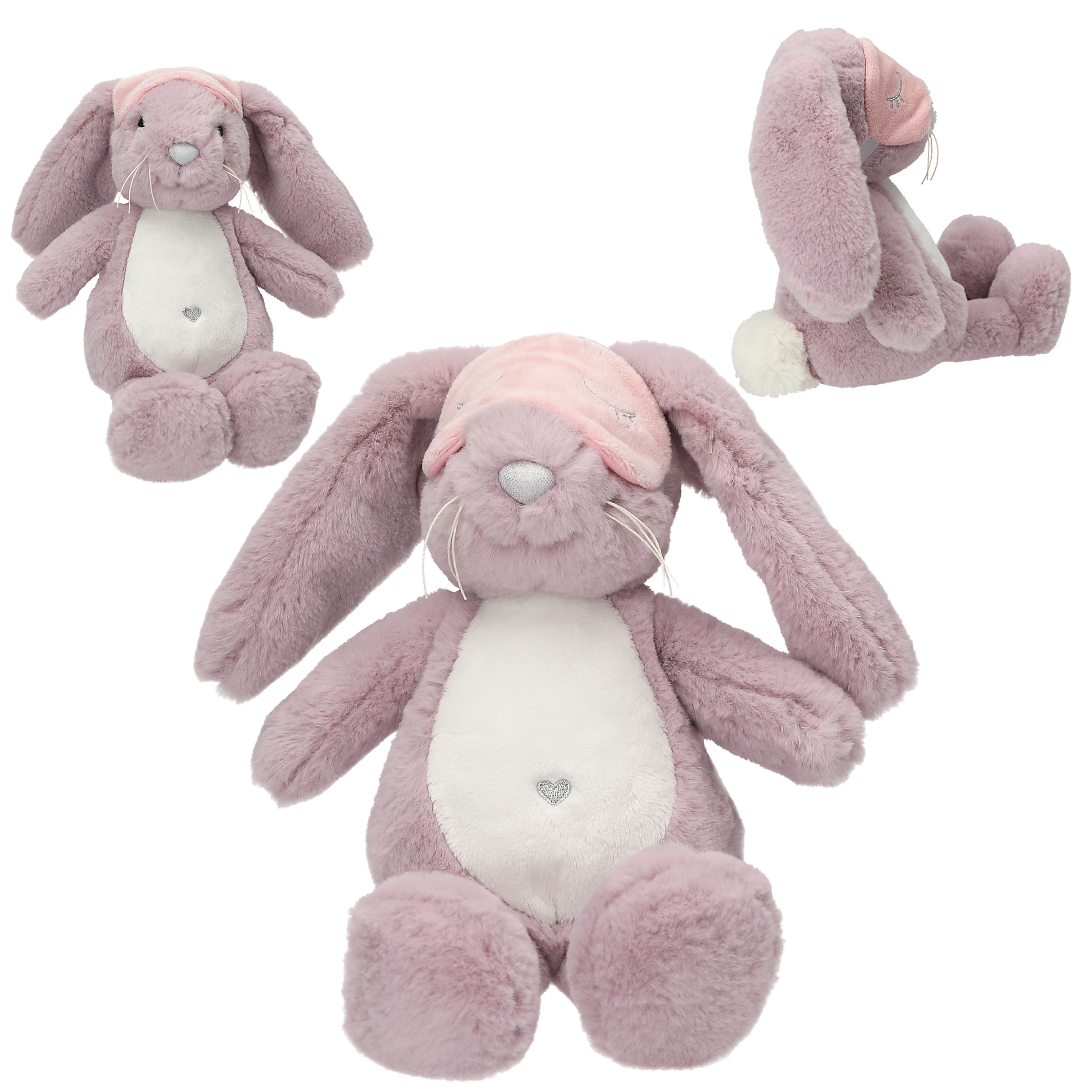 Princess Mimi - Kuscheltier Hase lila mit Schlafmaske