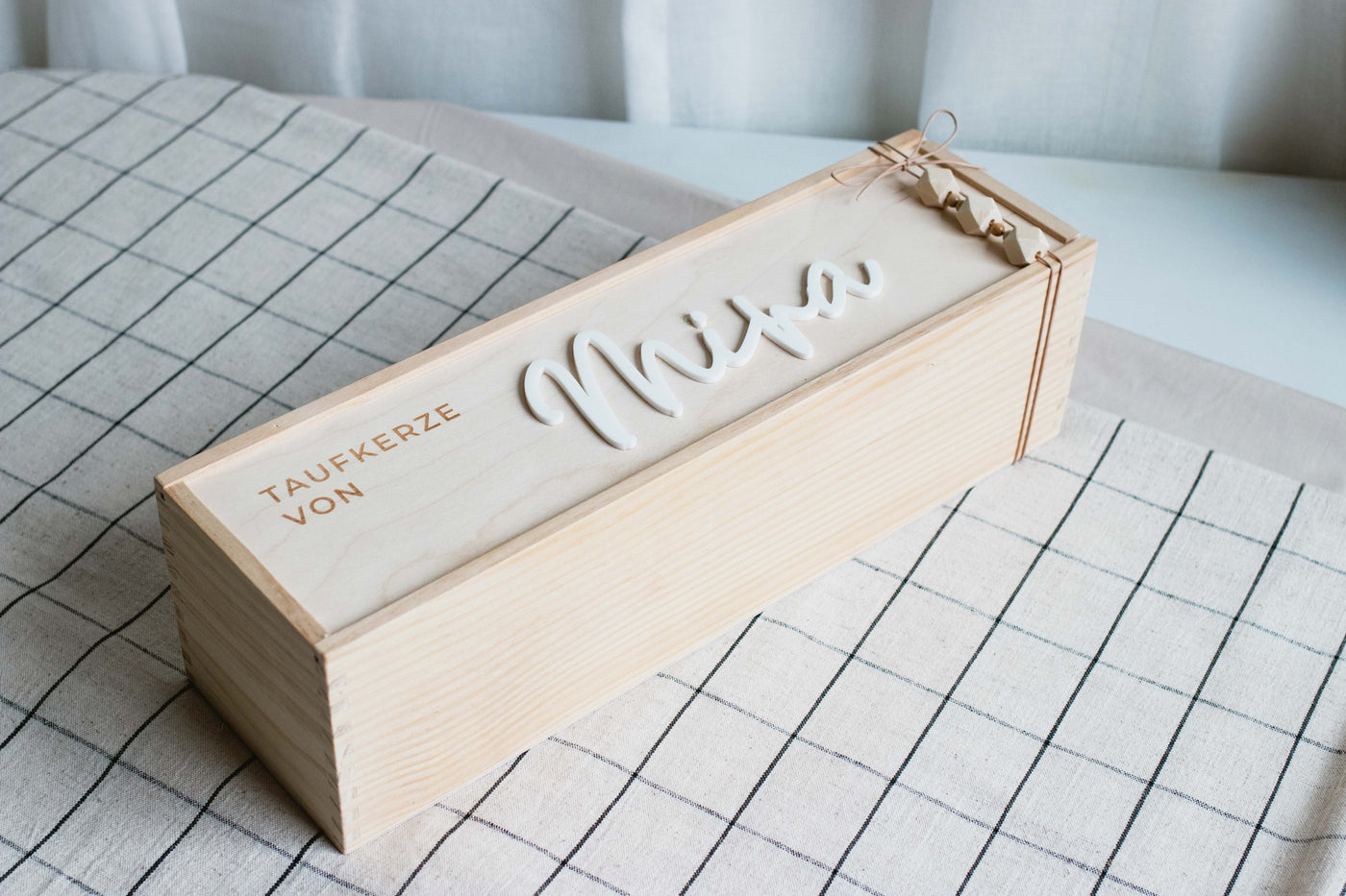Invy Design - Holzkiste für Taufkerze breit