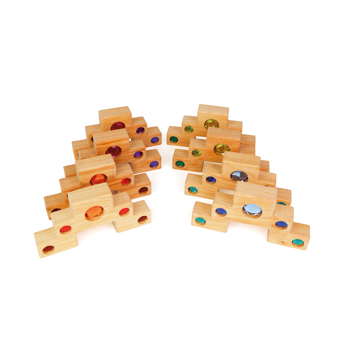 Bauspiel - Farbtreppen mit Lichtbauquadern 16 Teile