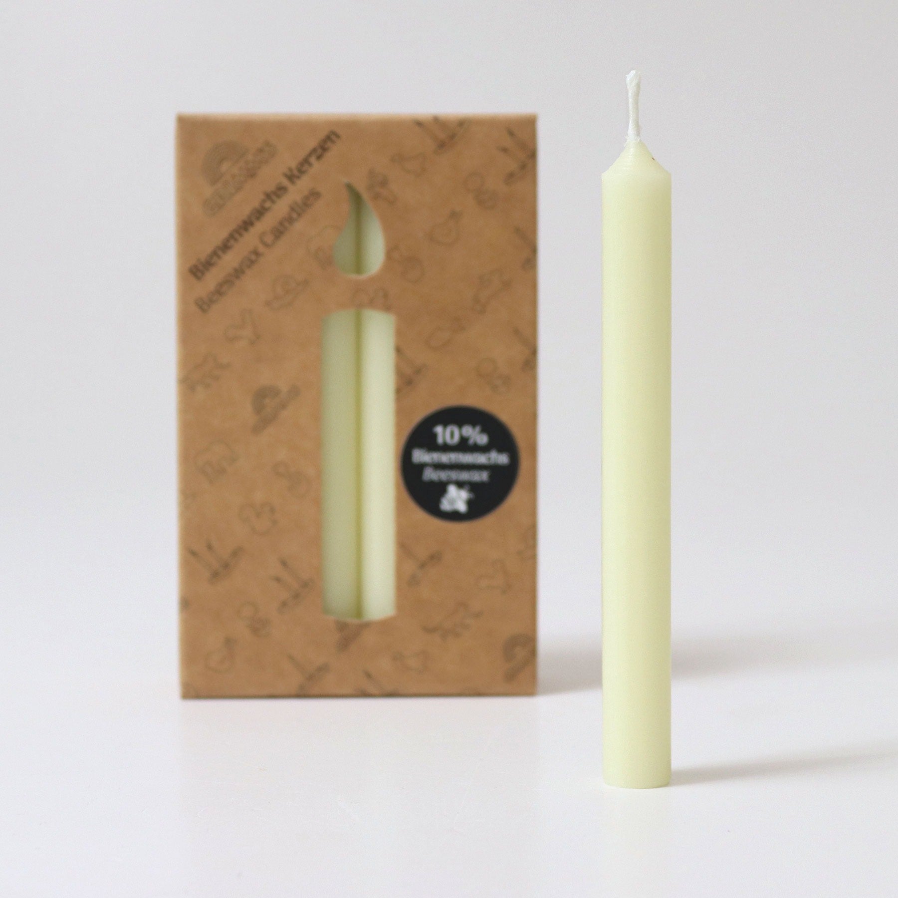 GRIMM'S - Bienenwachskerzen creme 12 Stk.