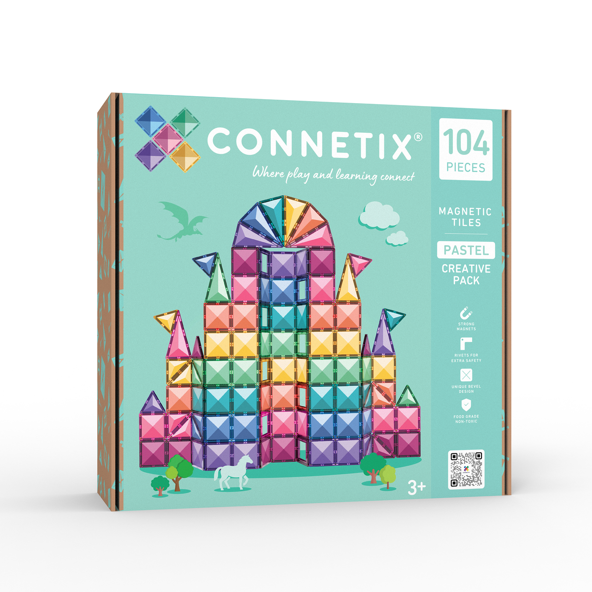 connetix - Magnetbausteine Pastel Creative Pack 104-tlg.