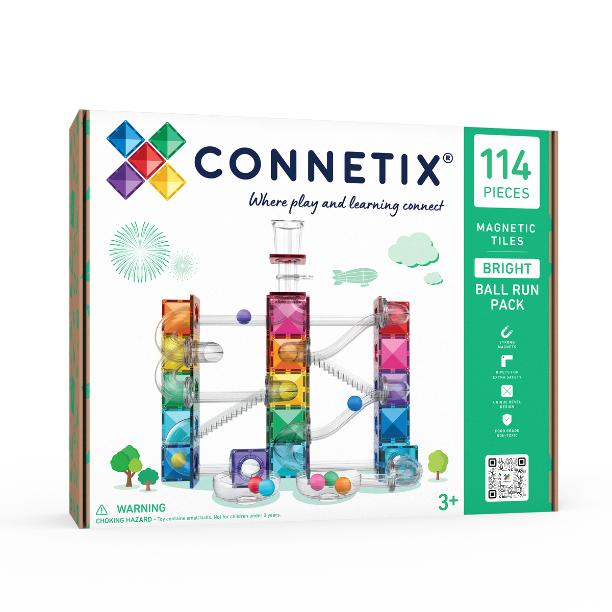 connetix - Magnetbausteine Ball Run Bright Pack 114-tlg.