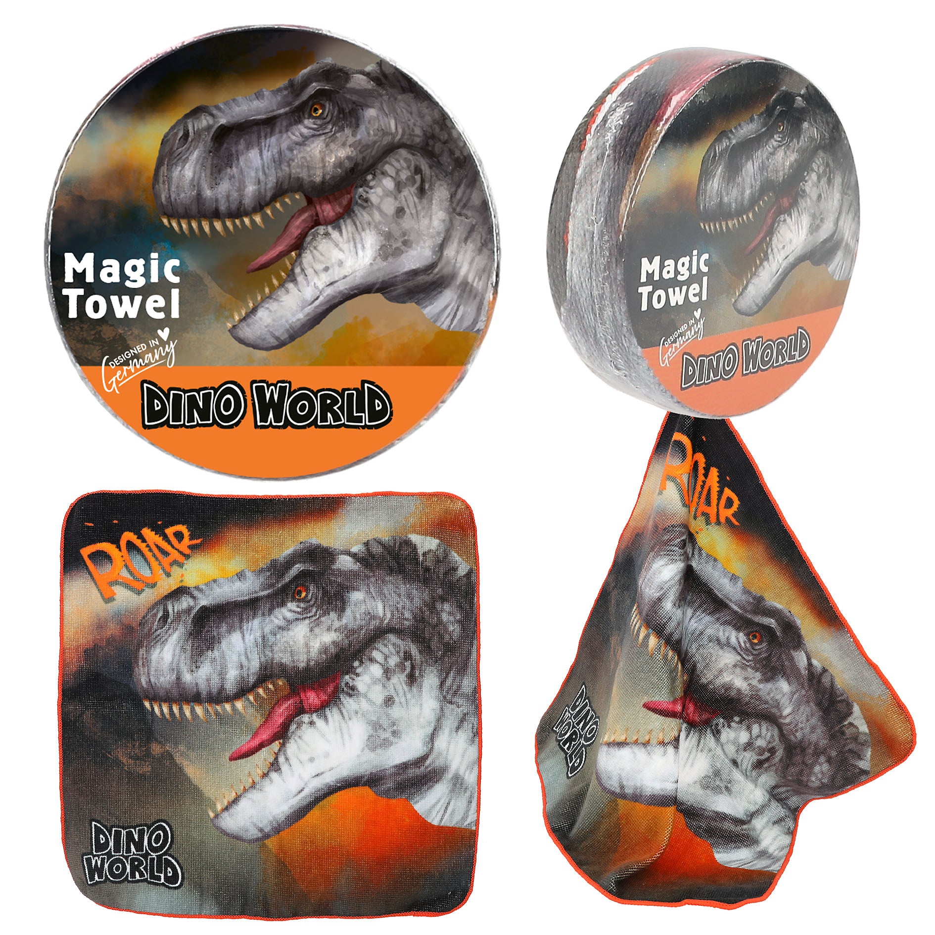 DINO WORLD - Magisches Handtuch mit Dino-Motiven