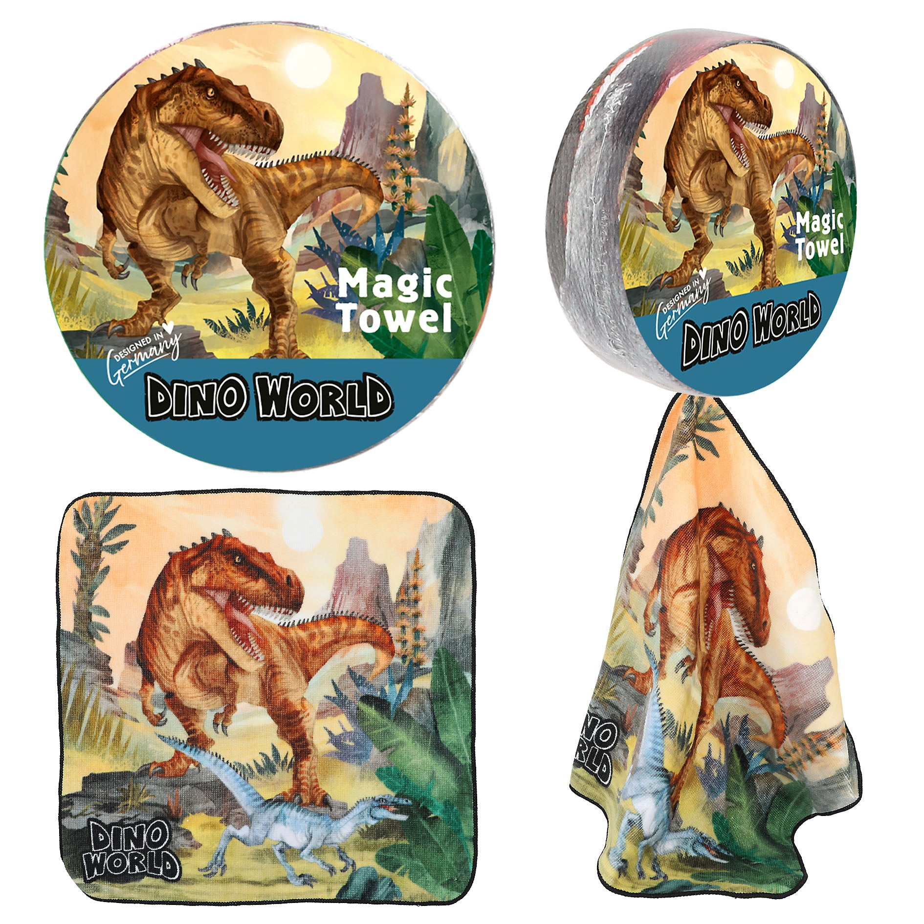 DINO WORLD - Magisches Handtuch mit Dino-Motiven