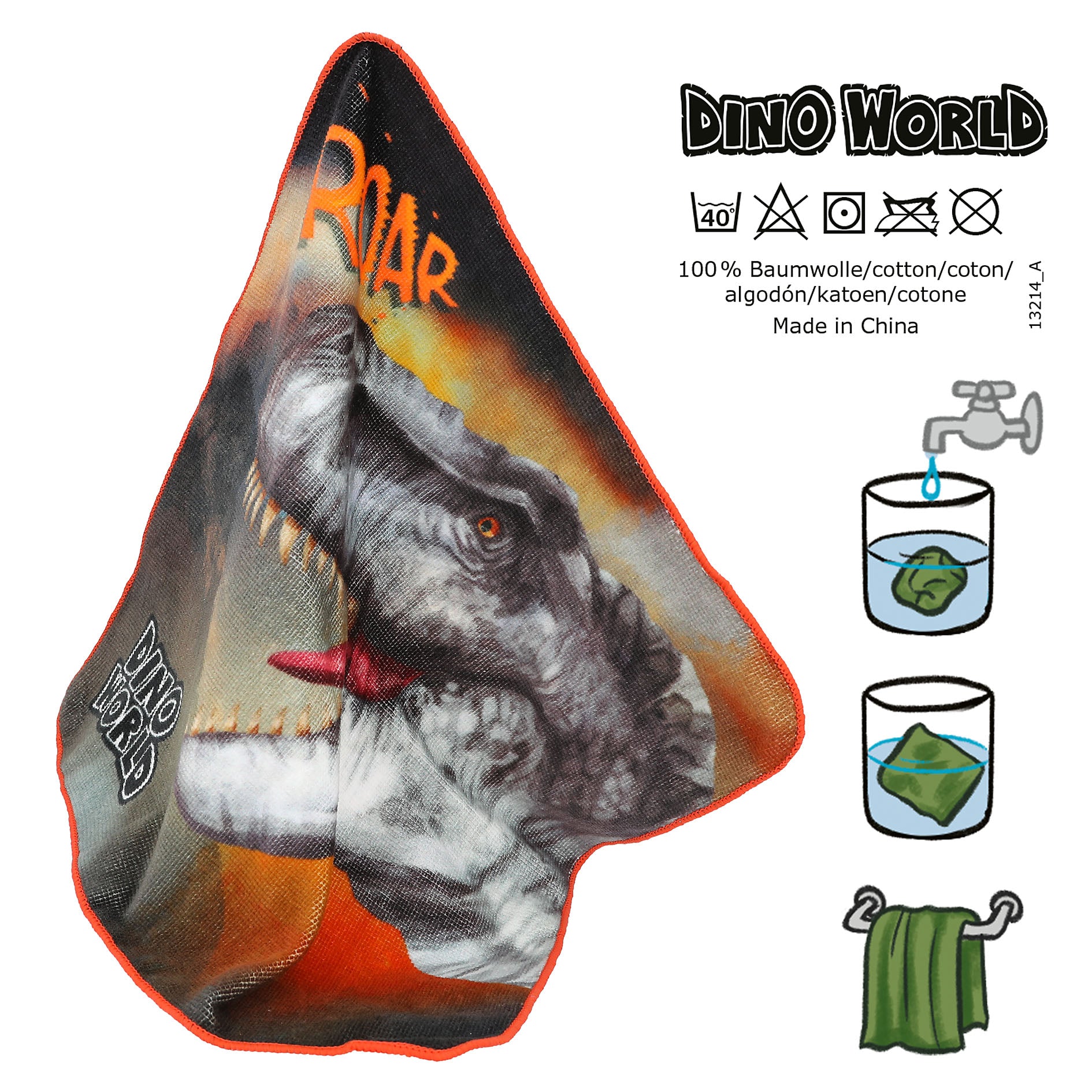 DINO WORLD - Magisches Handtuch mit Dino-Motiven