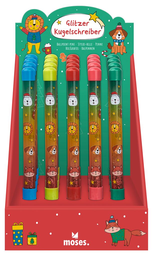 moses - Glitzer-Kugelschreiber Weihnachtsfreunde