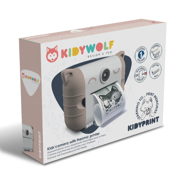 KIDYWOLF - Kidyprint Kinderkamera mit Sofortdruck pfirsich