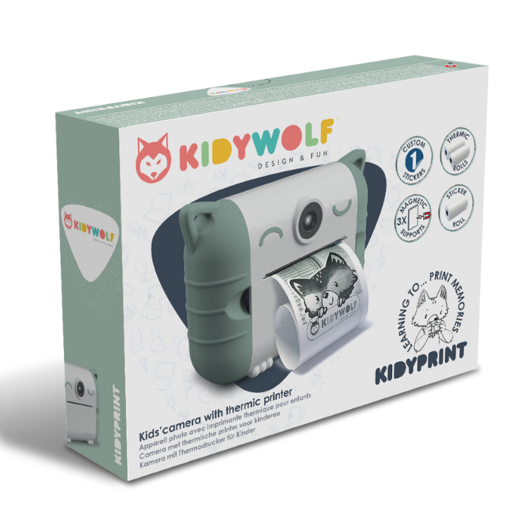 KIDYWOLF - Kidyprint Kinderkamera mit Sofortdruck grün