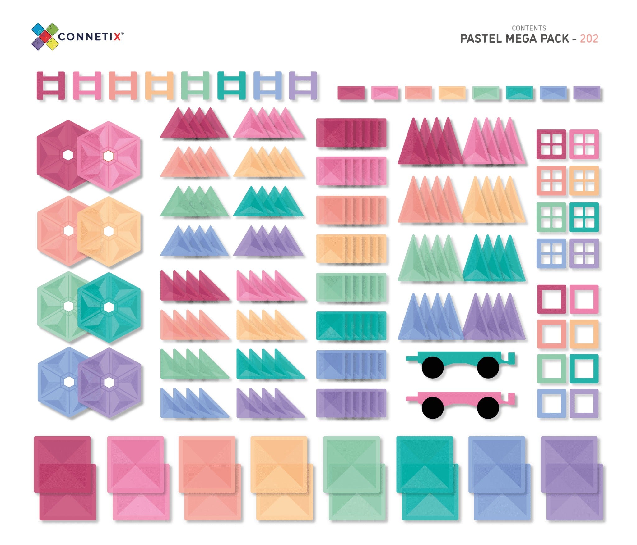 connetix - Magnetbausteine Pastel Mega Pack 202-tlg.