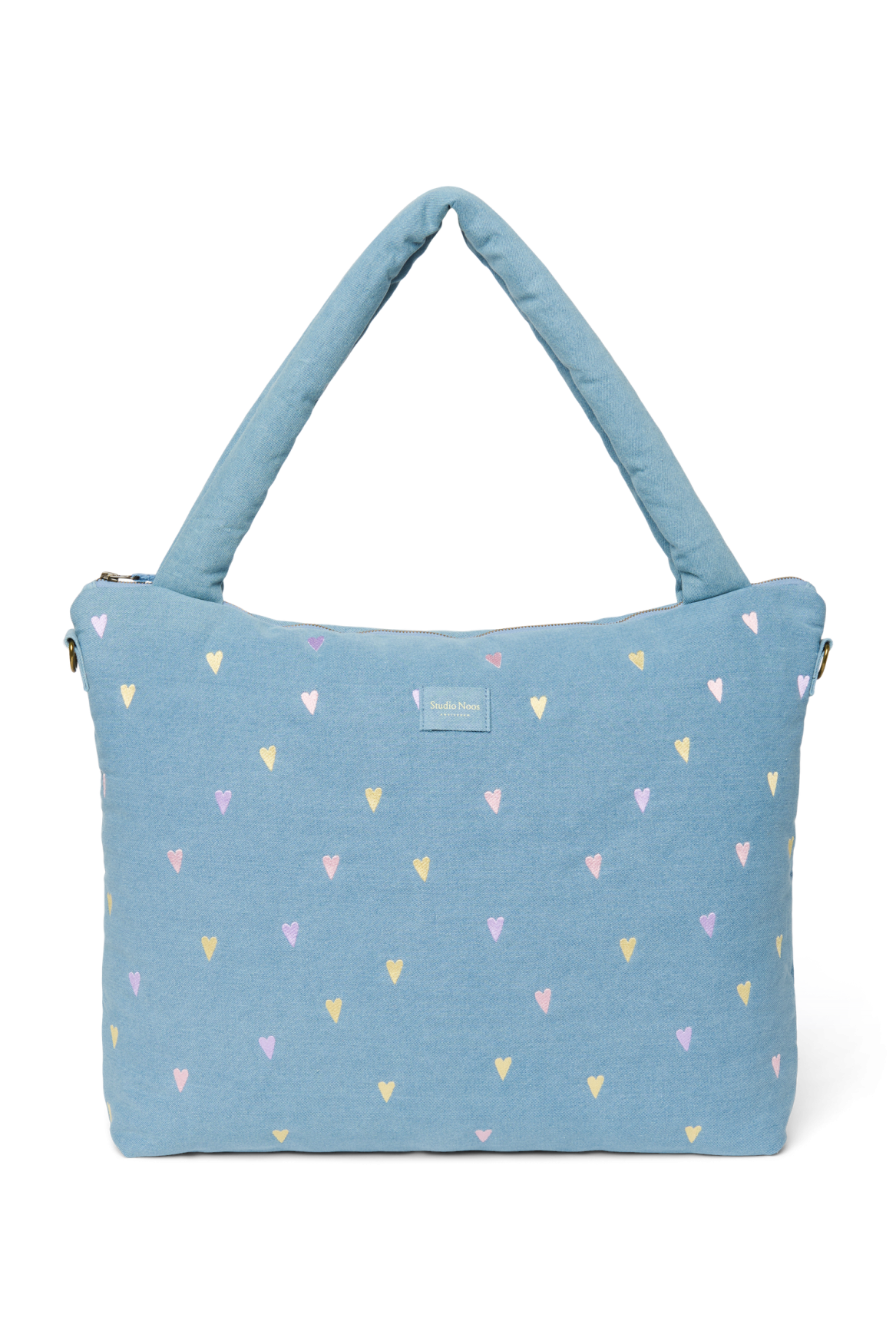 Studio Noos - Wickeltasche Denim Light Blue Hearts