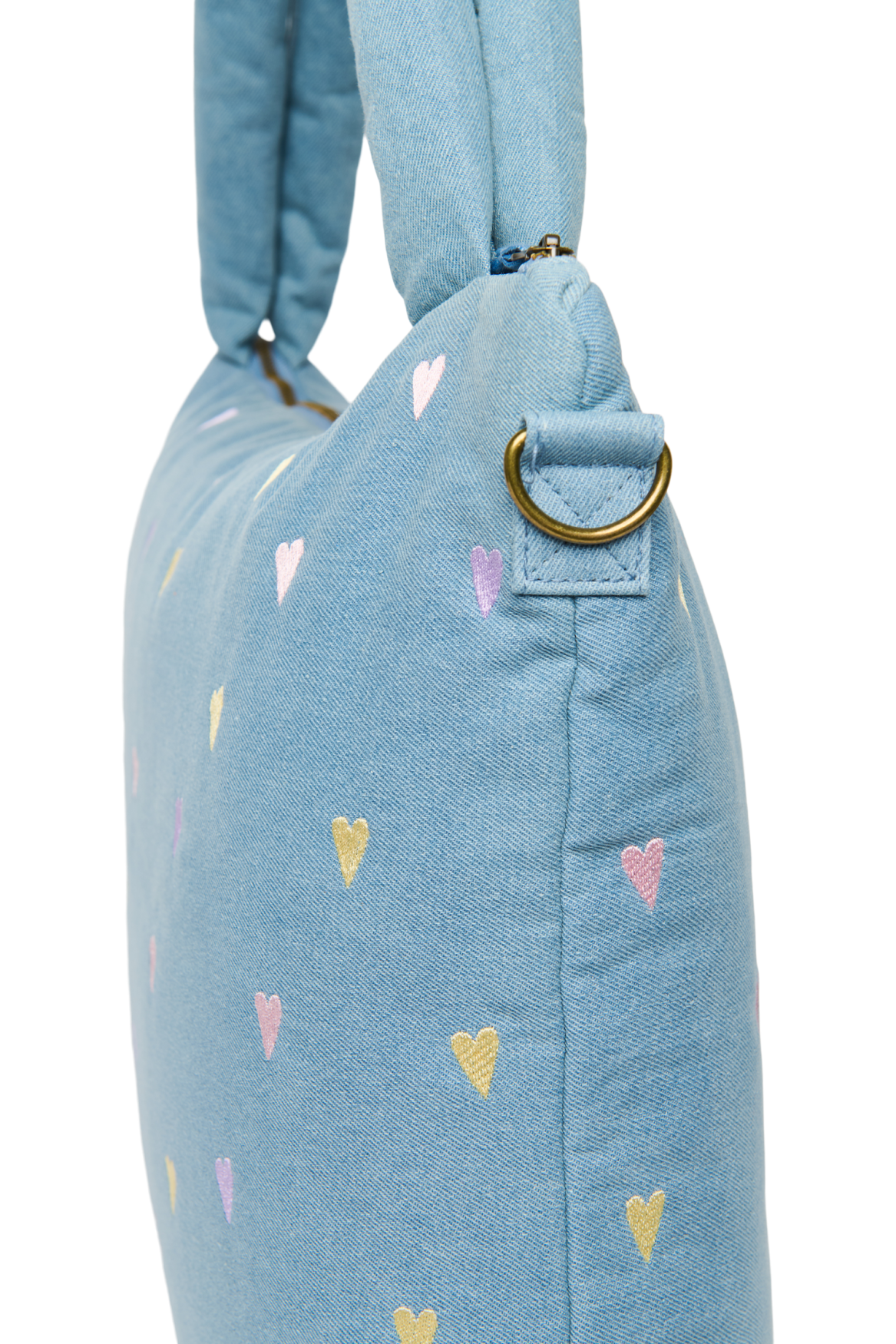 Studio Noos - Wickeltasche Denim Light Blue Hearts