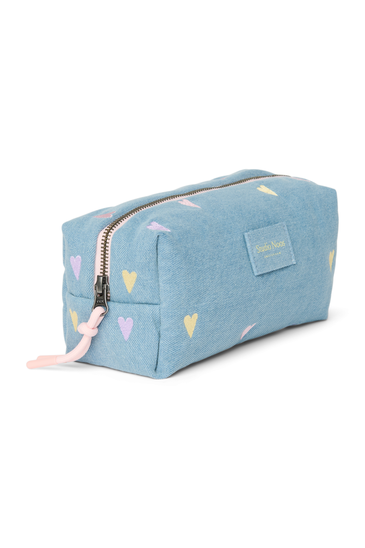Studio Noos - Kulturbeutel Denim Light Blue Hearts