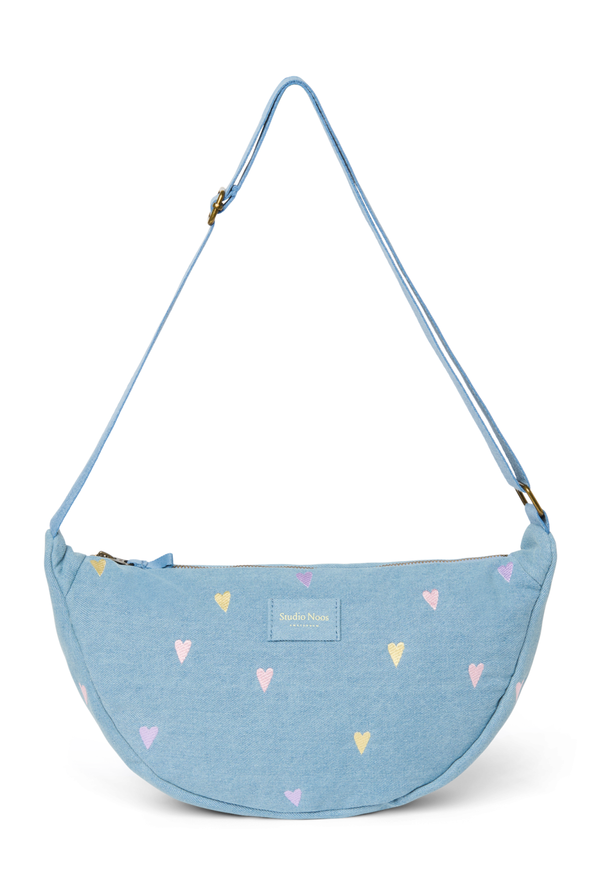 Studio Noos - Tasche Fanny Pack Denim Light Blue Hearts