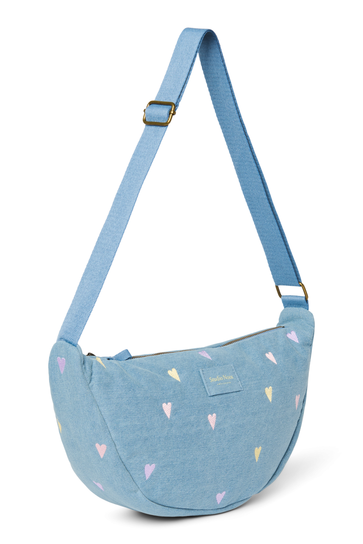 Studio Noos - Tasche Fanny Pack Denim Light Blue Hearts
