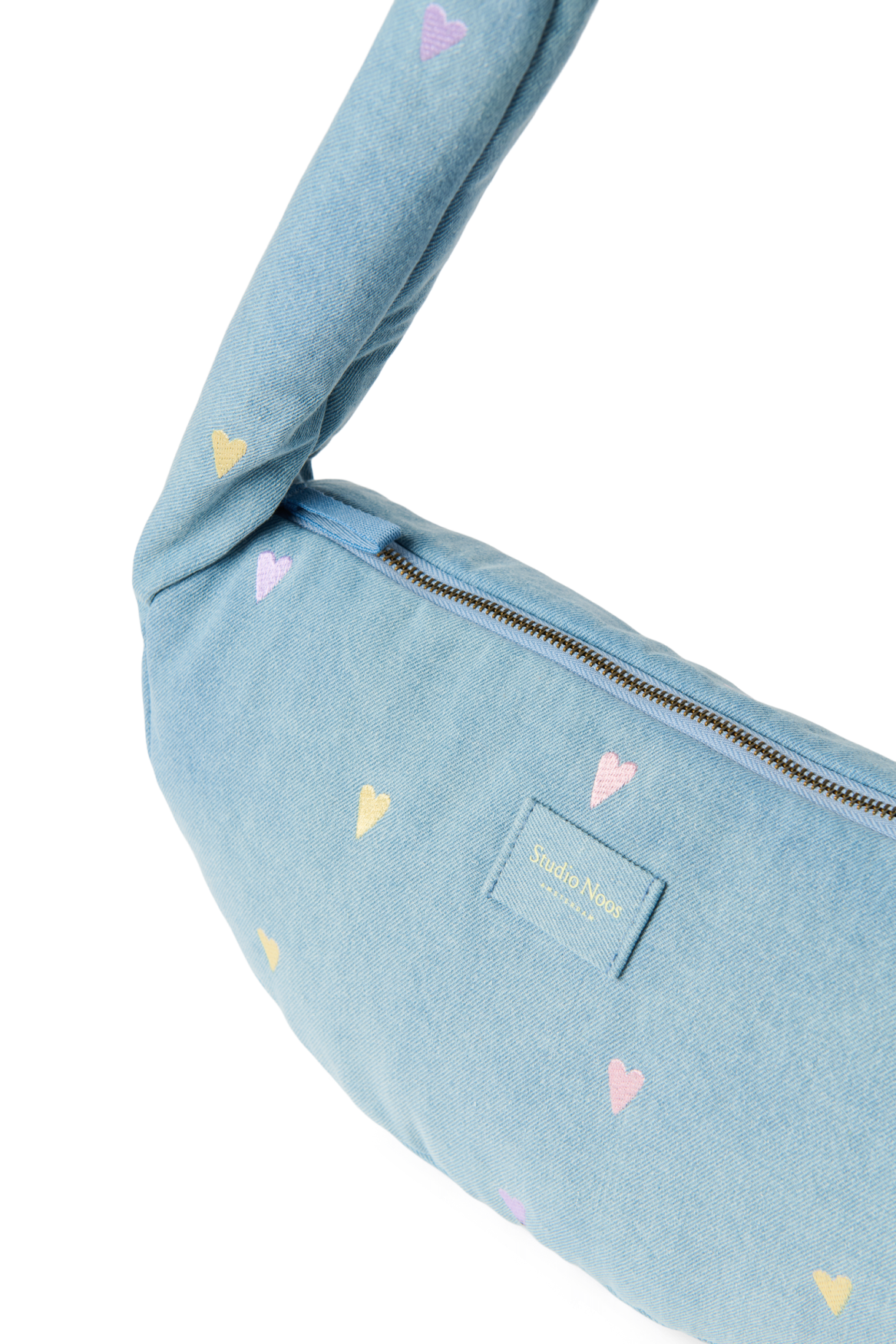 Studio Noos - Mini Cross Body Tasche Denim Light Blue Hearts