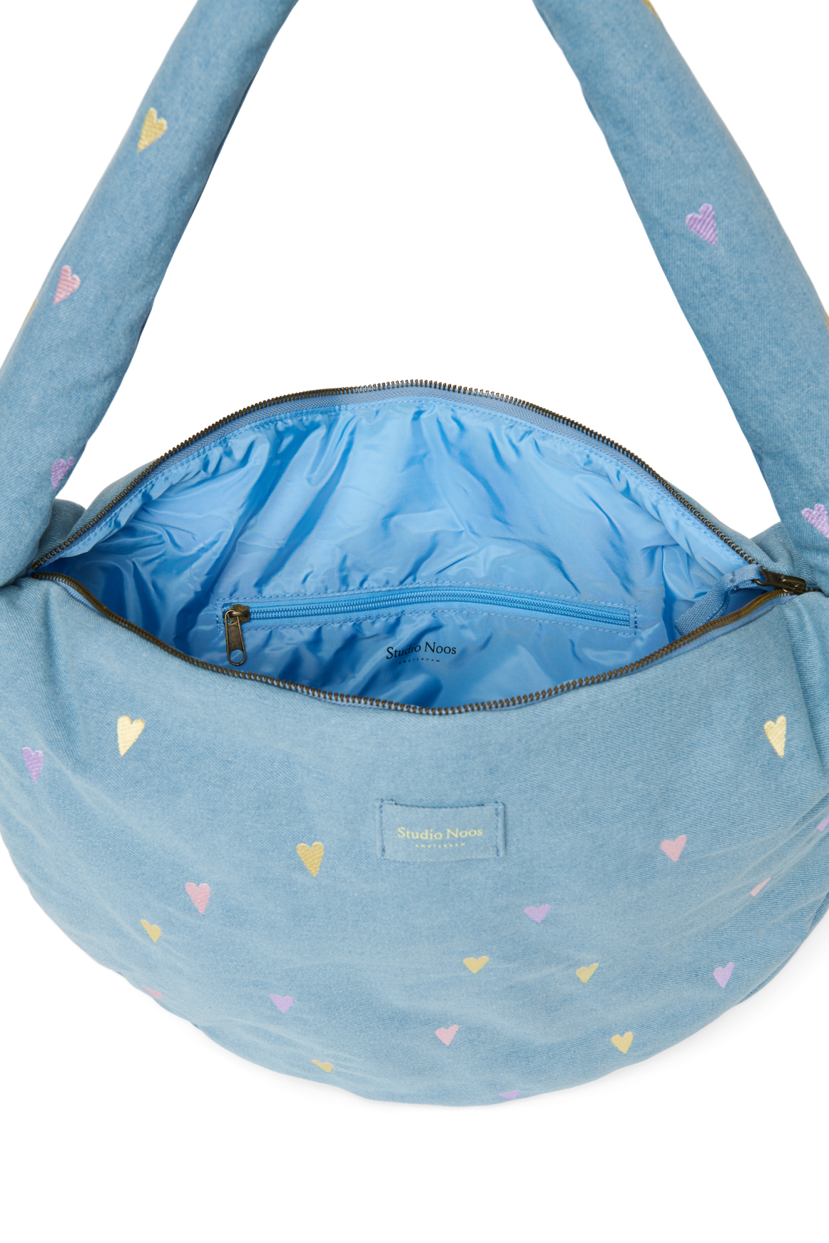 Studio Noos - Cross Body Tasche Denim Light Blue Hearts