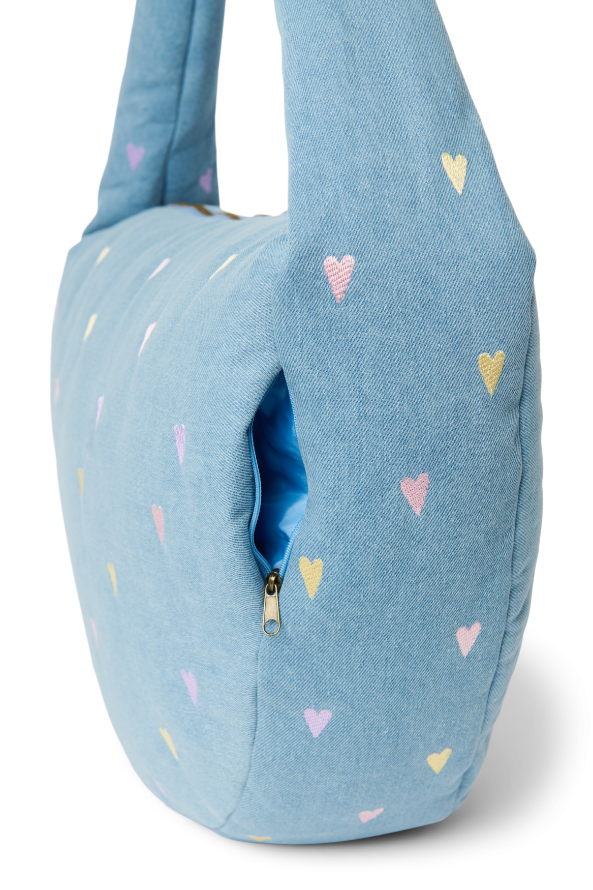 Studio Noos - Cross Body Tasche Denim Light Blue Hearts