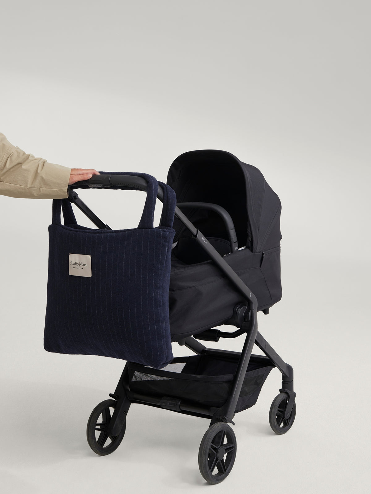 Studio Noos - Tasche Flannel Chalkstripe Dark Blue