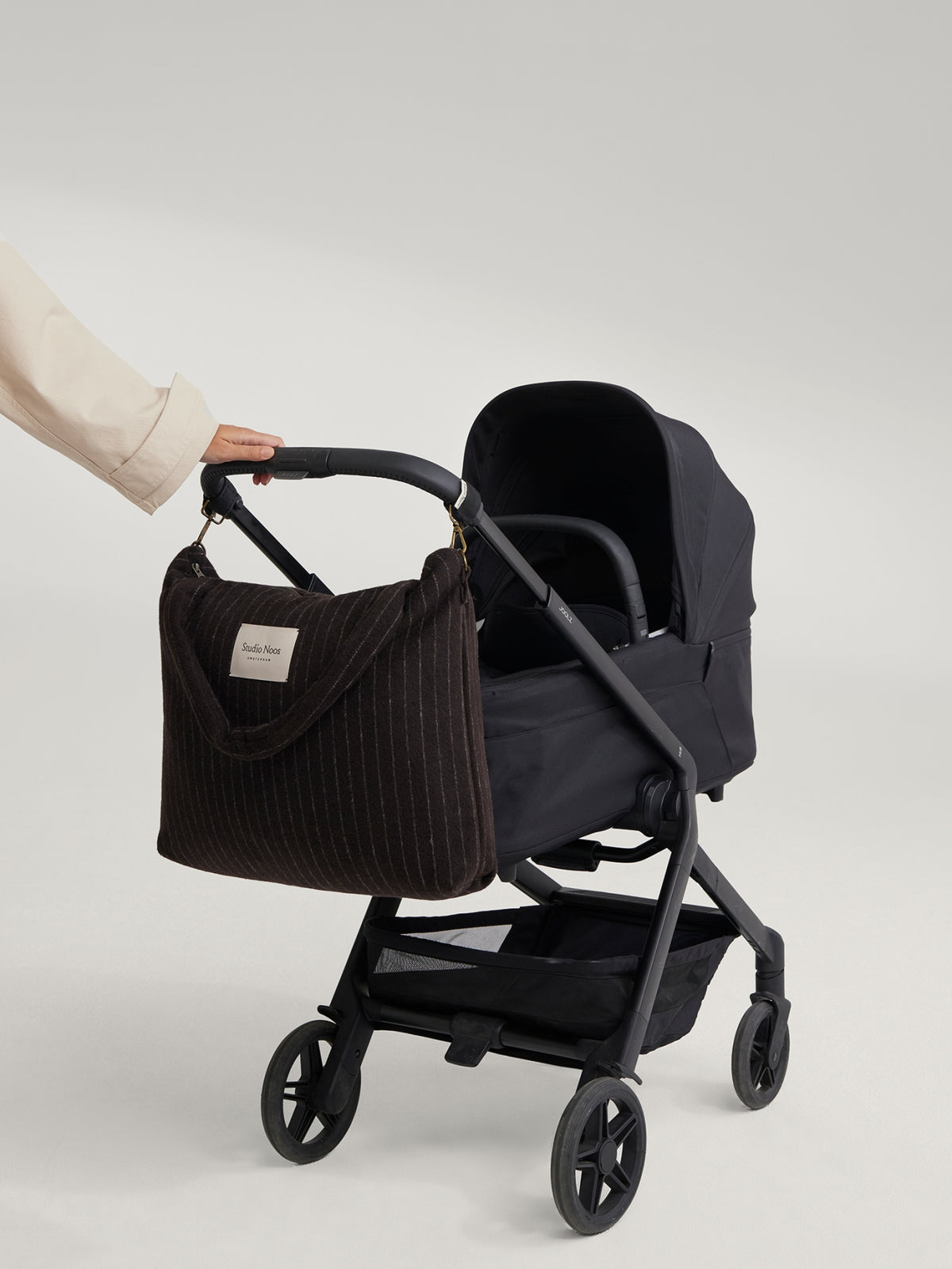 Studio Noos - Wickeltasche Flannel Chalkstripe Brown