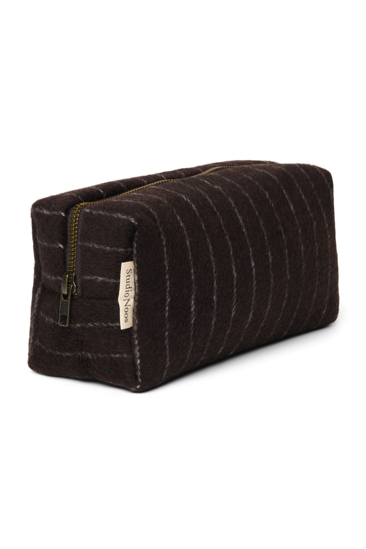 Studio Noos - Kulturbeutel Flannel Chalkstripe Brown