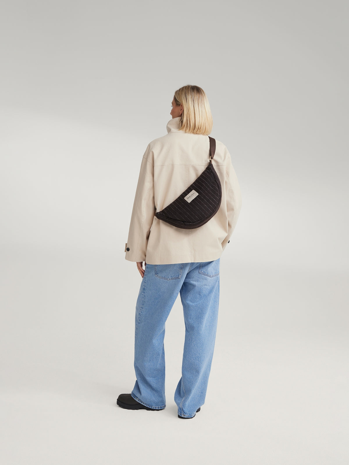 Studio Noos - Tasche Fanny Pack Flannel Chalkstripe Brown