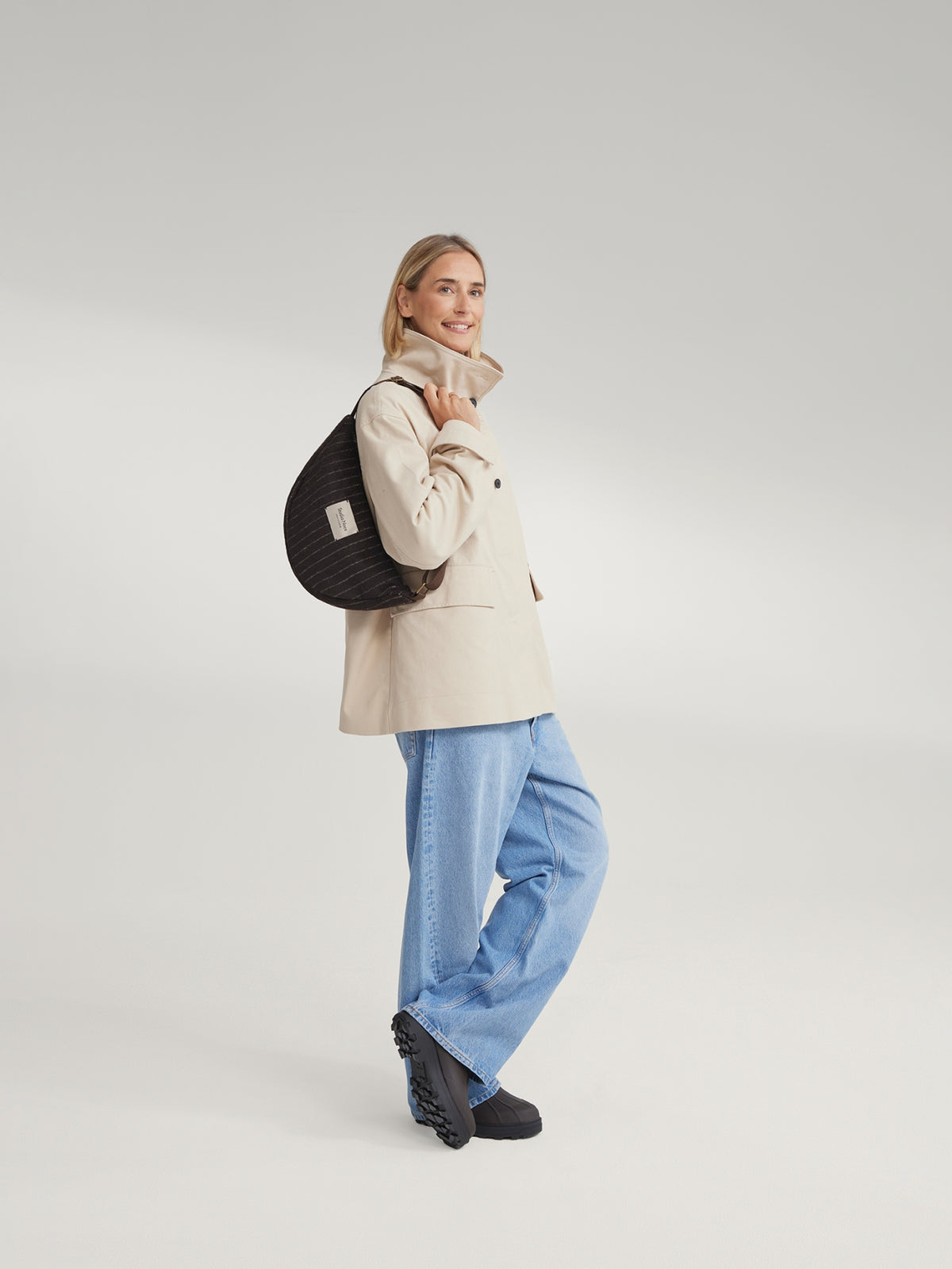 Studio Noos - Tasche Fanny Pack Flannel Chalkstripe Brown