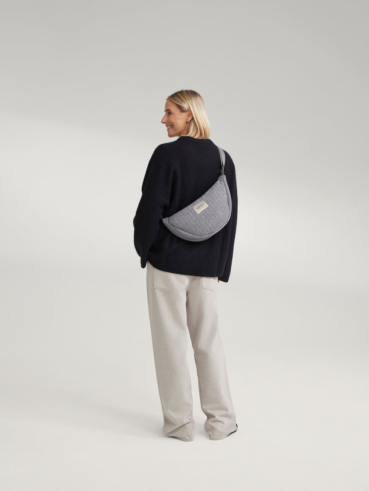 Studio Noos - Tasche Fanny Pack Flannel Chalkstripe Light Grey