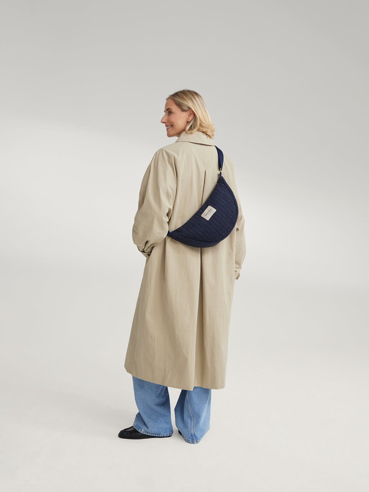 Studio Noos - Tasche Fanny Pack Flannel Chalkstripe Dark Blue