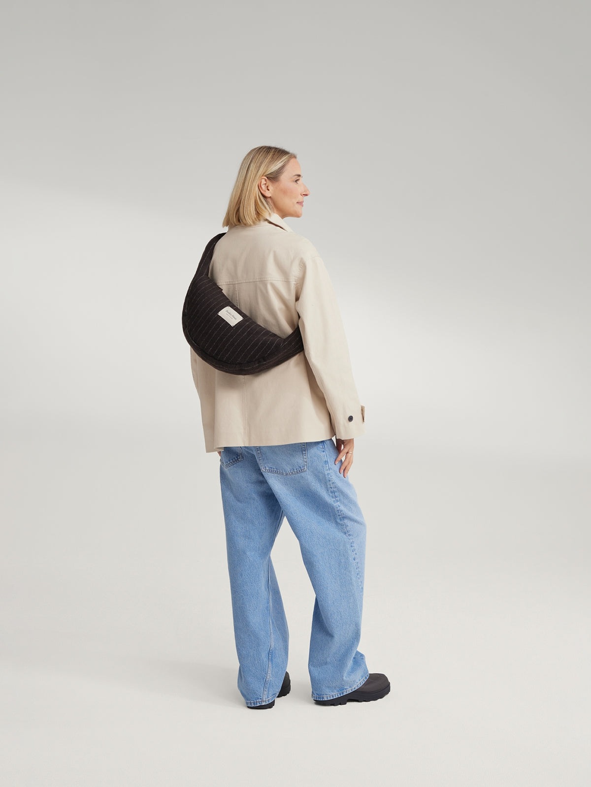 Studio Noos - Mini Cross Body Tasche Flannel Chalkstripe Brown