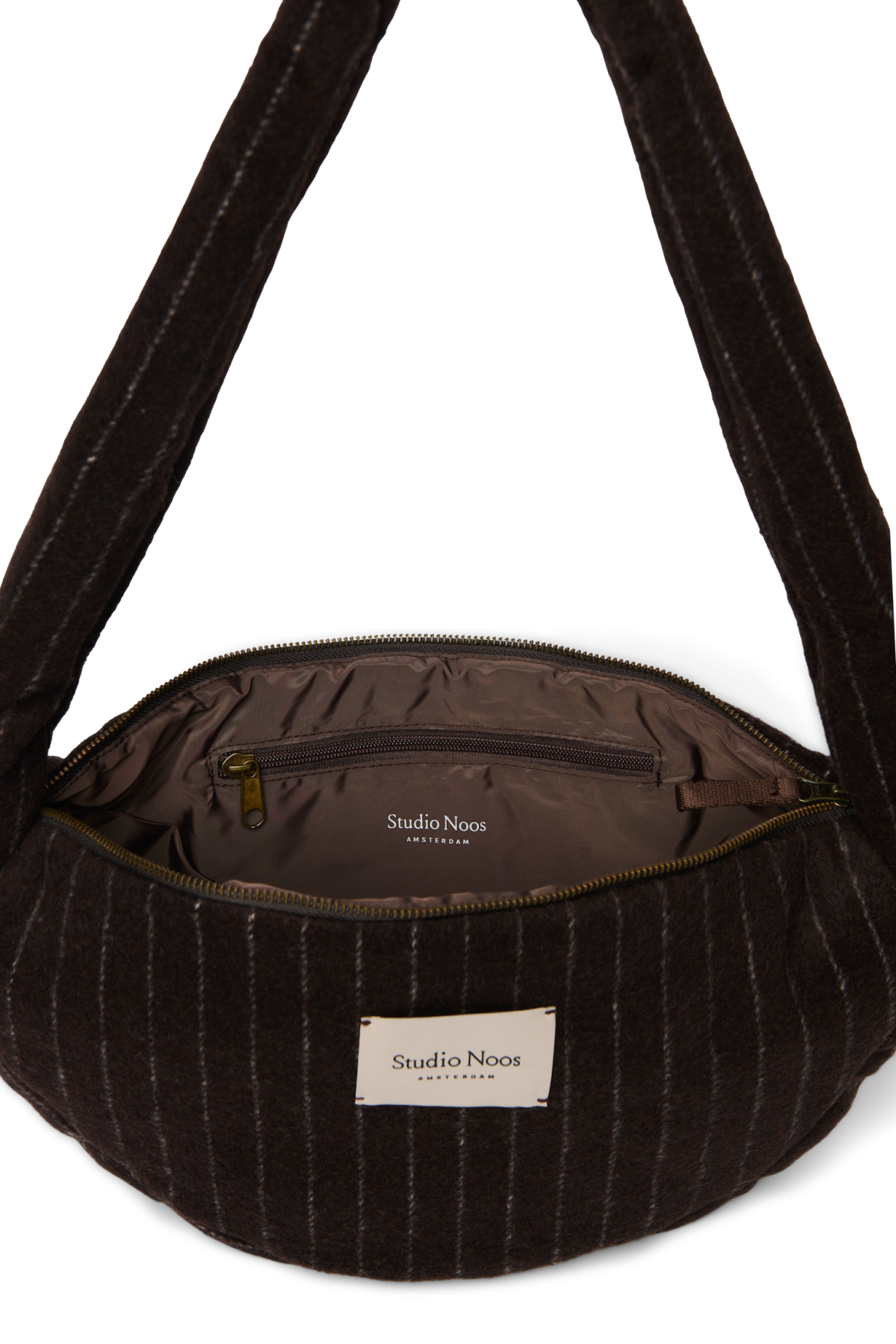 Studio Noos - Mini Cross Body Tasche Flannel Chalkstripe Brown