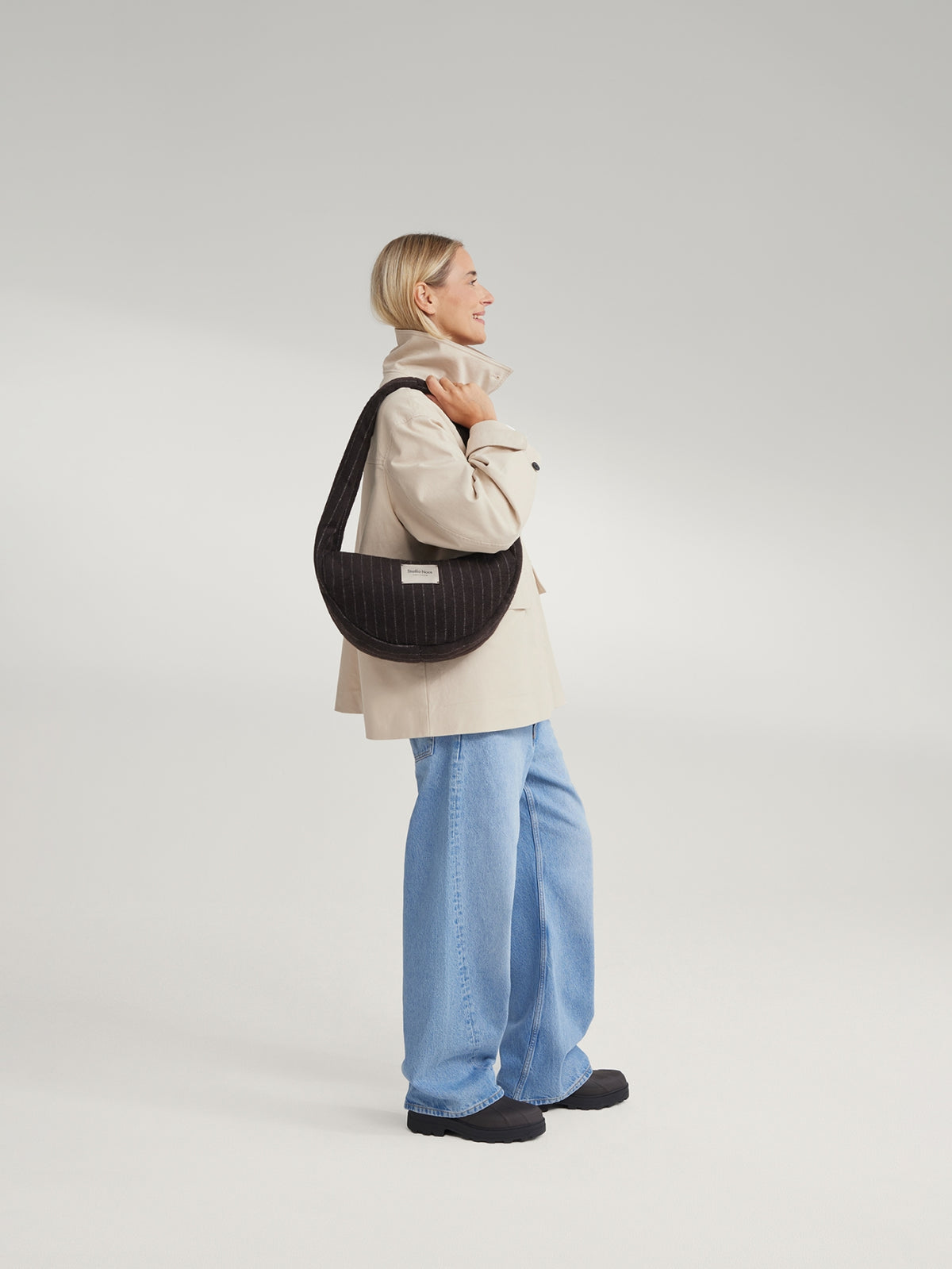 Studio Noos - Mini Cross Body Tasche Flannel Chalkstripe Brown