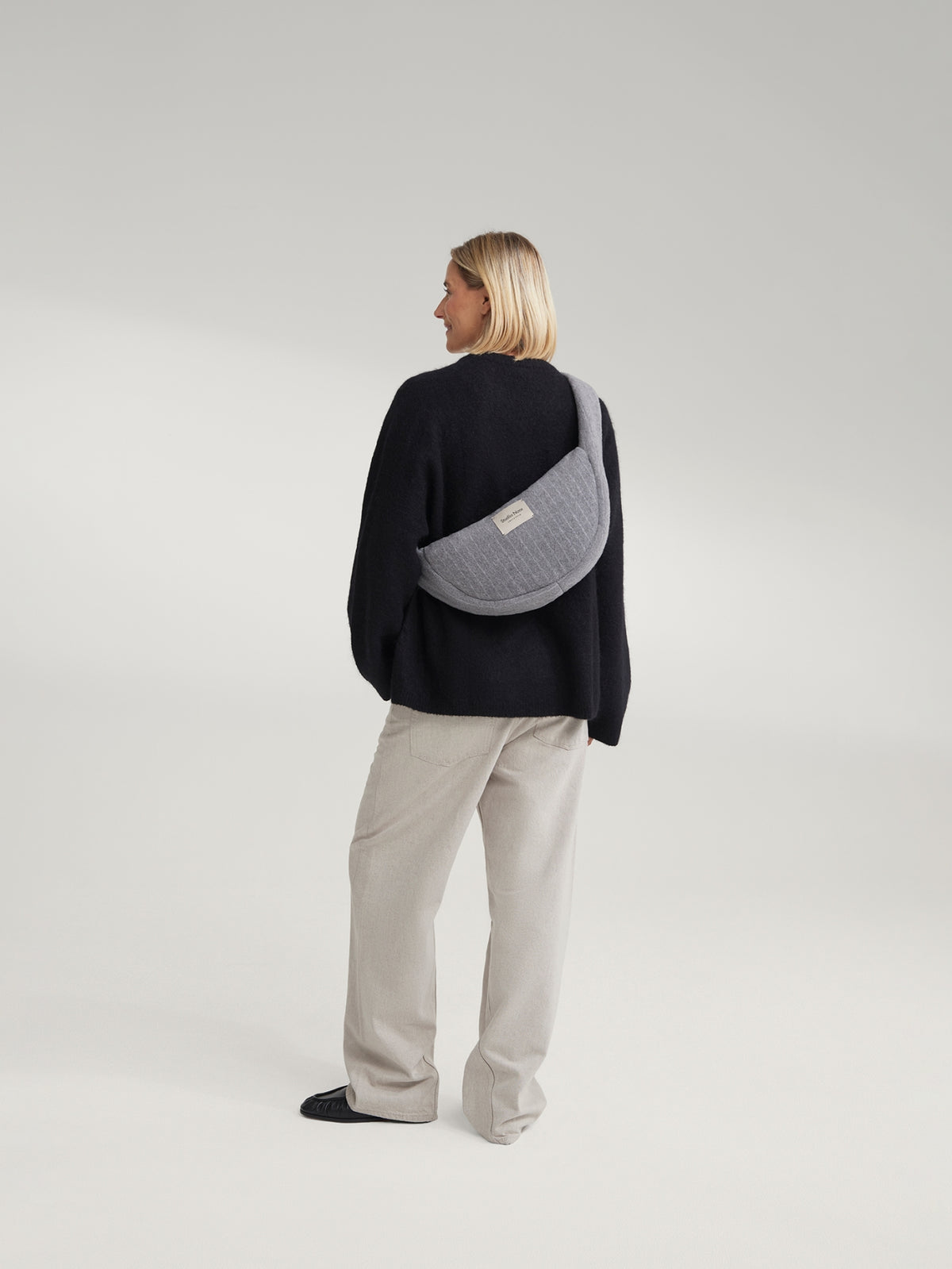 Studio Noos - Mini Cross Body Tasche Flannel Chalkstripe Light Grey