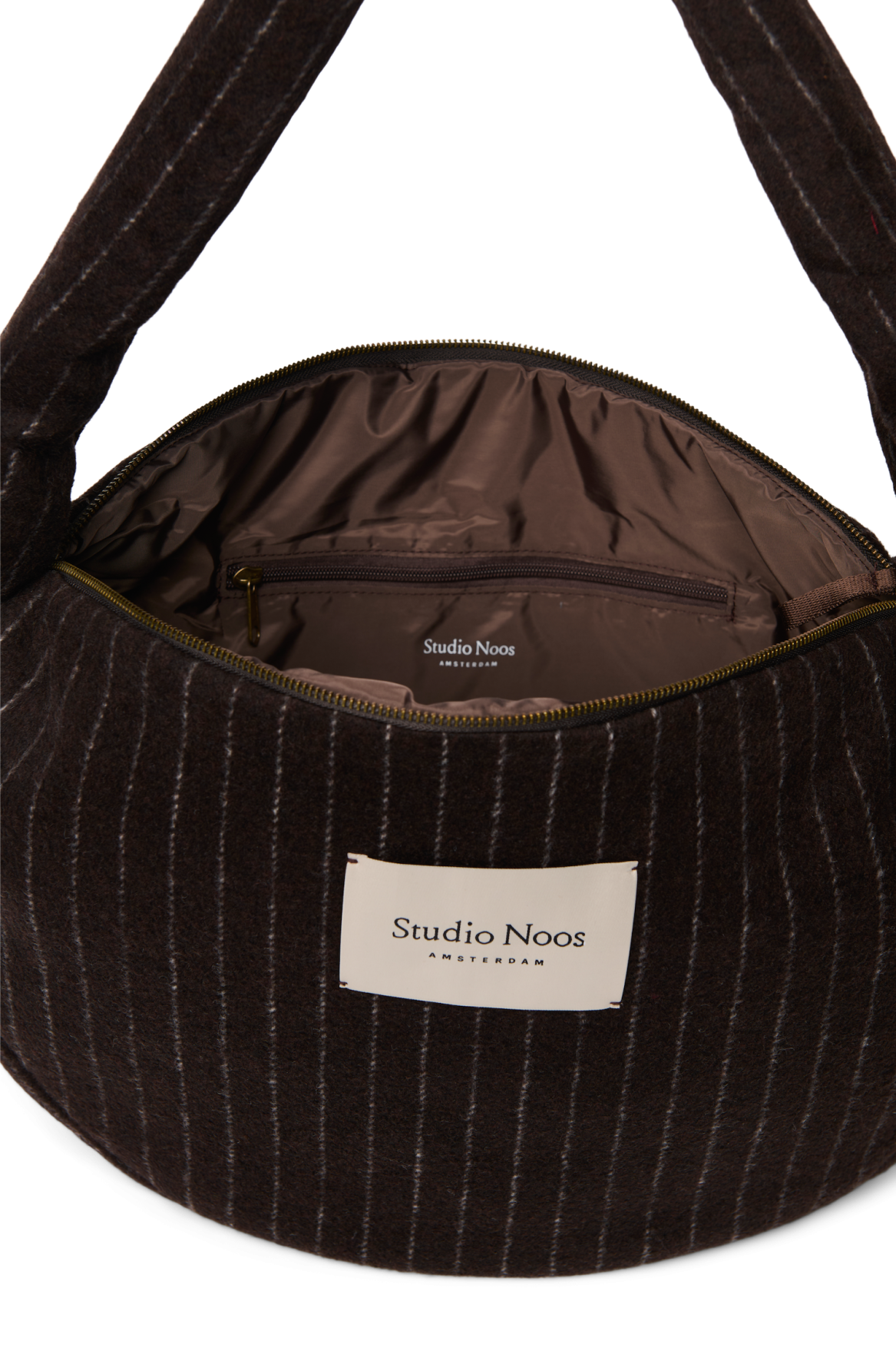 Studio Noos - Cross Body Tasche Flannel Chalkstripe Brown