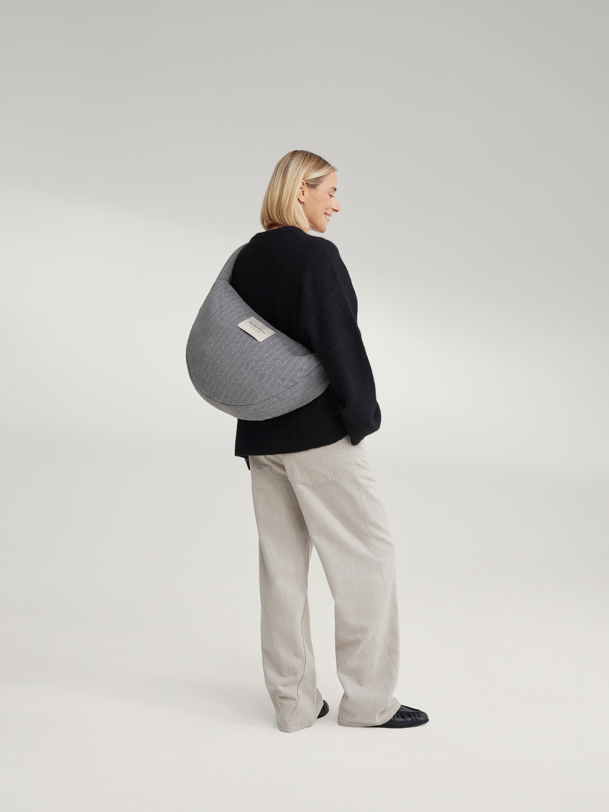 Studio Noos - Cross Body Tasche Flannel Chalkstripe Light Grey