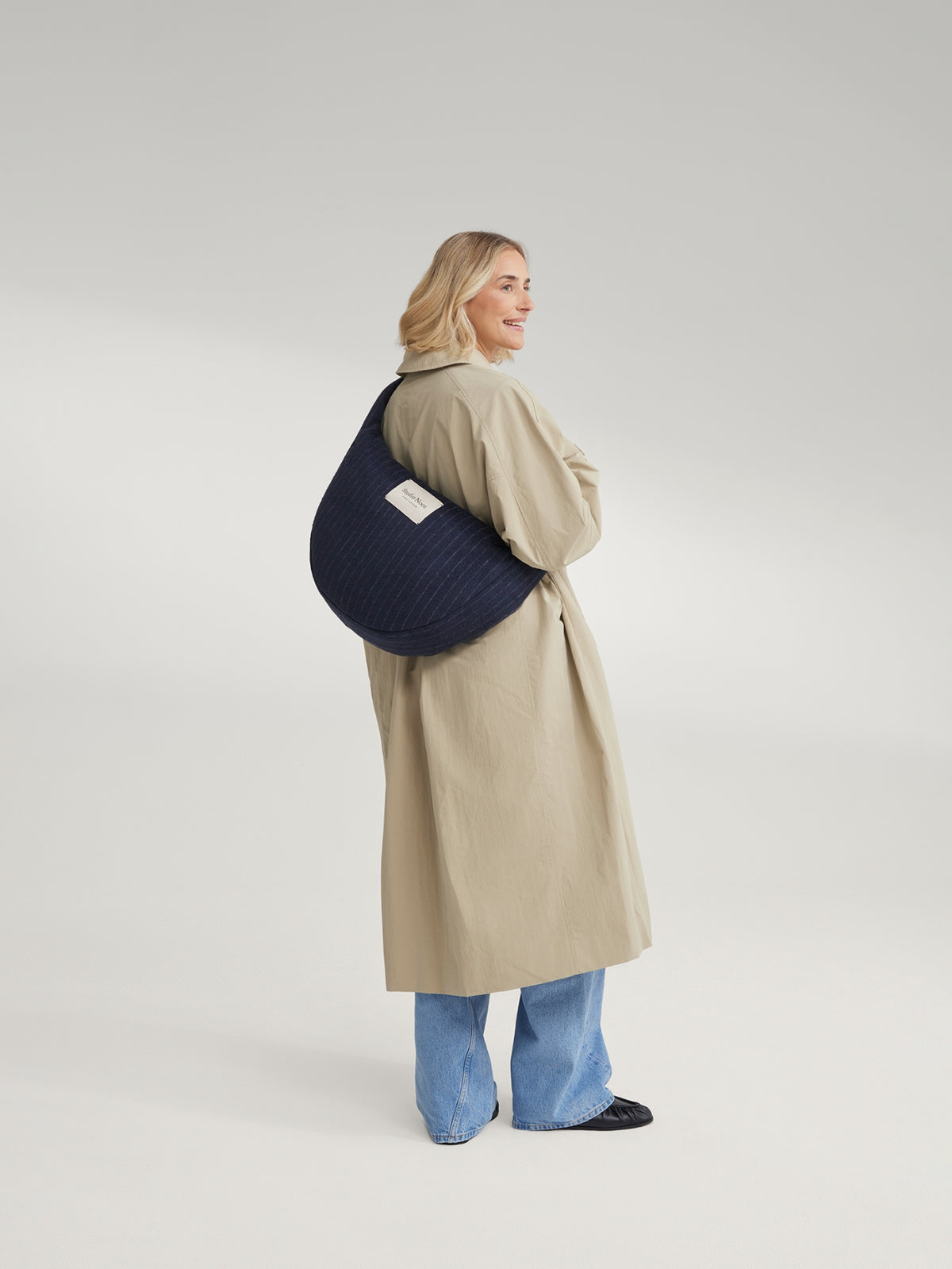 Studio Noos - Cross Body Tasche Flannel Chalkstripe Dark Blue