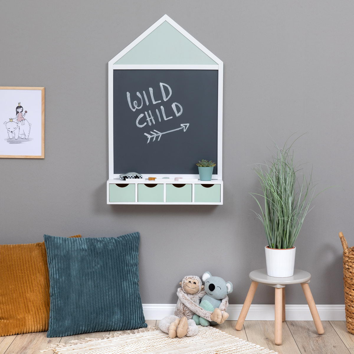 Musterkind - Kreidetafel JUNCUS weiß/mint