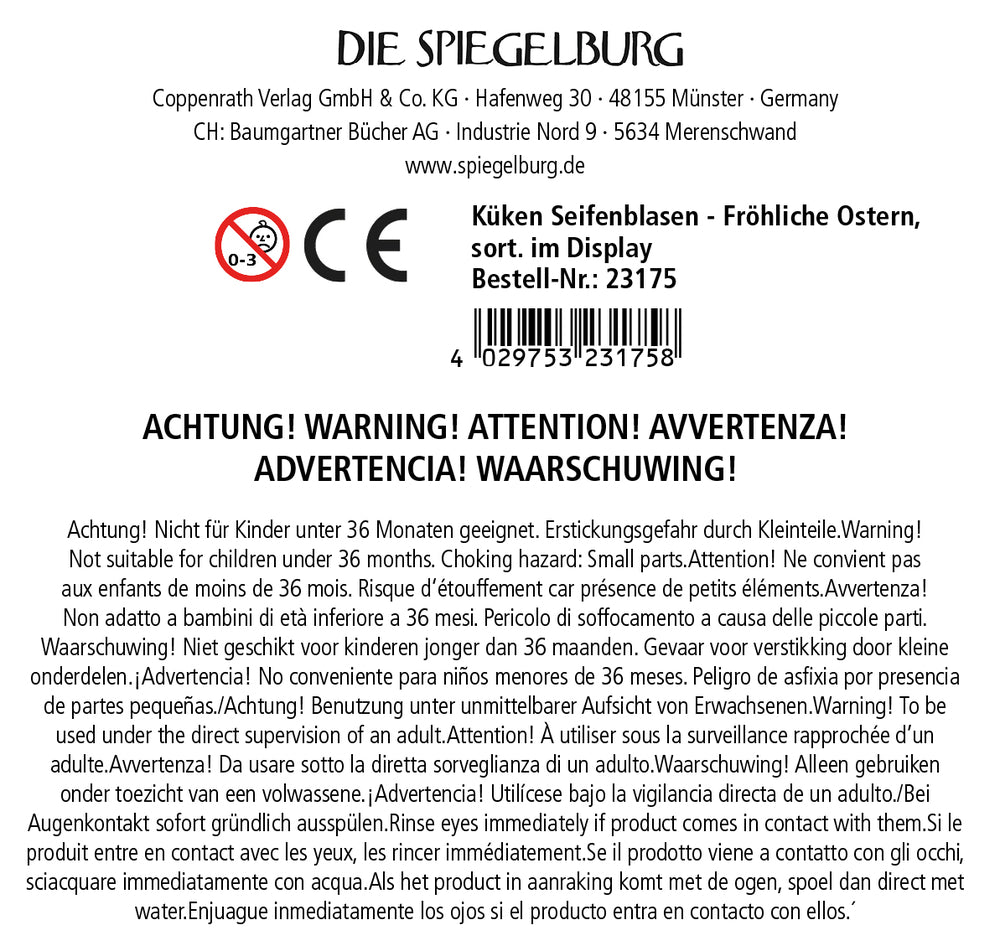 Spiegelburg - Seifenblasen-Küken