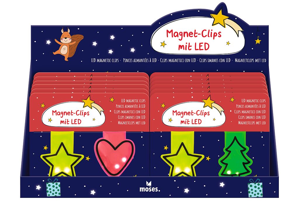 moses - Magnet-Clips mit LED Winterzauber