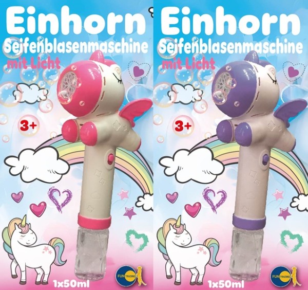 Fun Trading - Seifenblasenmaschine Einhorn mit Licht