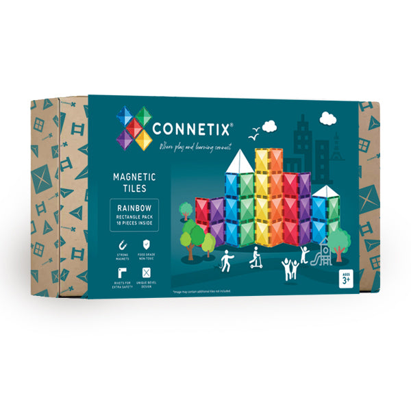 connetix - Magnetbausteine Rainbow Rectangle Pack 18-tlg.