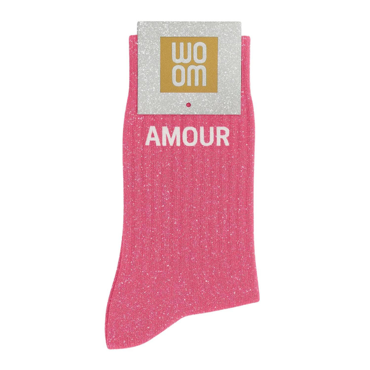 woom - Glitzersocken mit „Amour“-Schriftzug Gr. 36-40