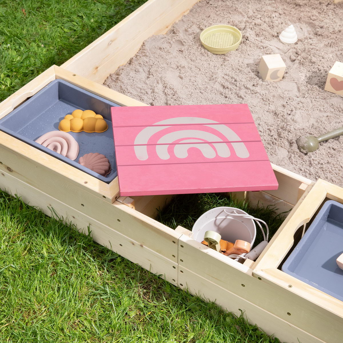 MUDDY BUDDY  ®  - Sandkasten "Beach Rebel" natur puderrosa