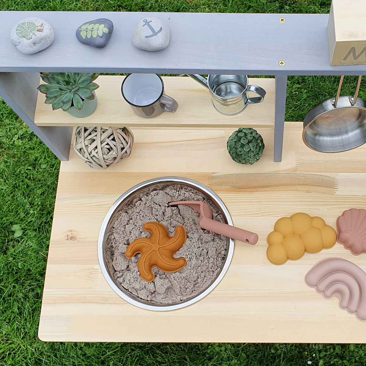 MUDDY BUDDY ® - Matschküche "Mud Starter" wolkengrau - natur