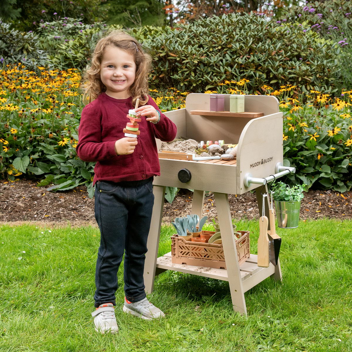 MUDDY BUDDY ® - Outdoor Spielgrill "BBQ Chef" warmgrau