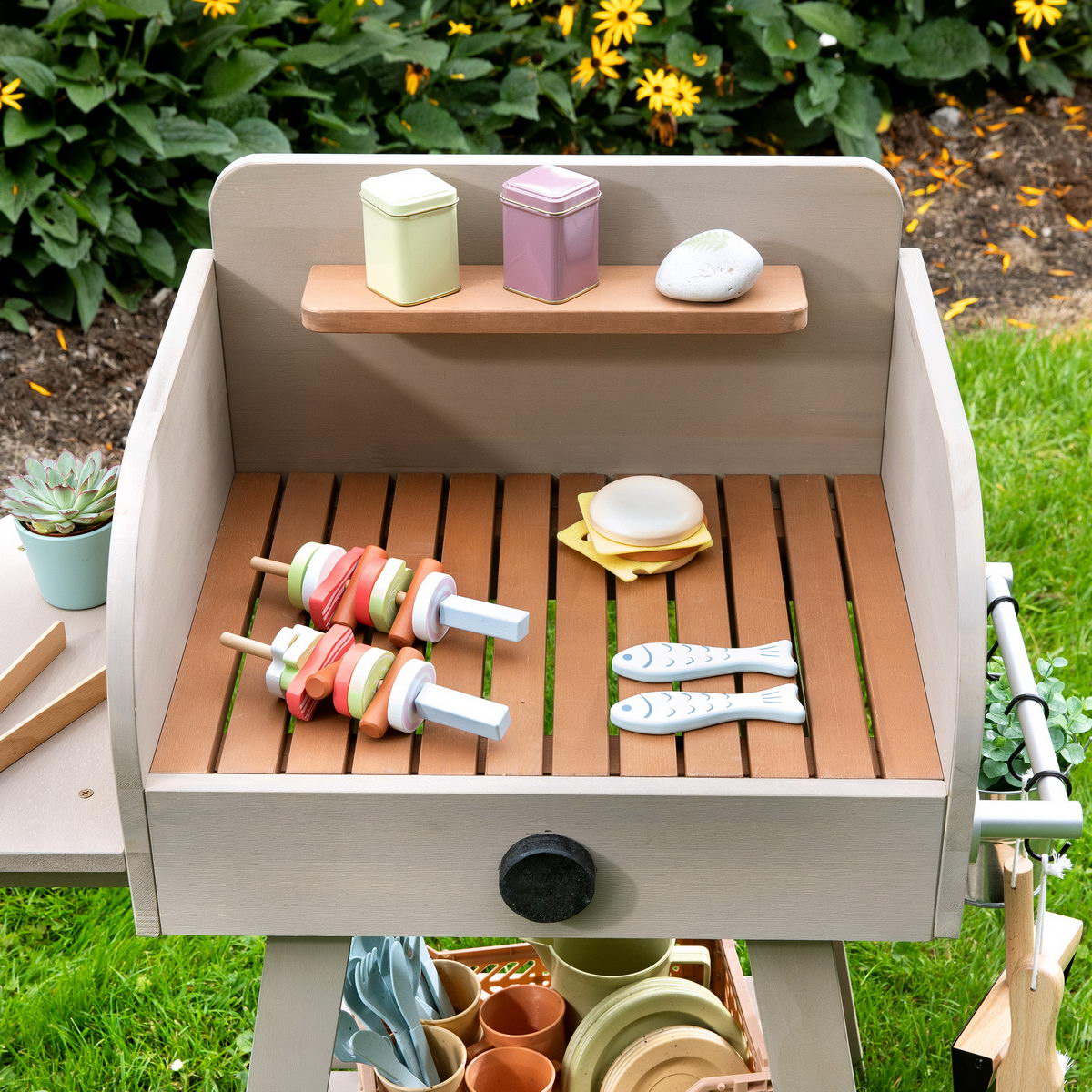 MUDDY BUDDY ® - Outdoor Spielgrill "BBQ Chef" warmgrau