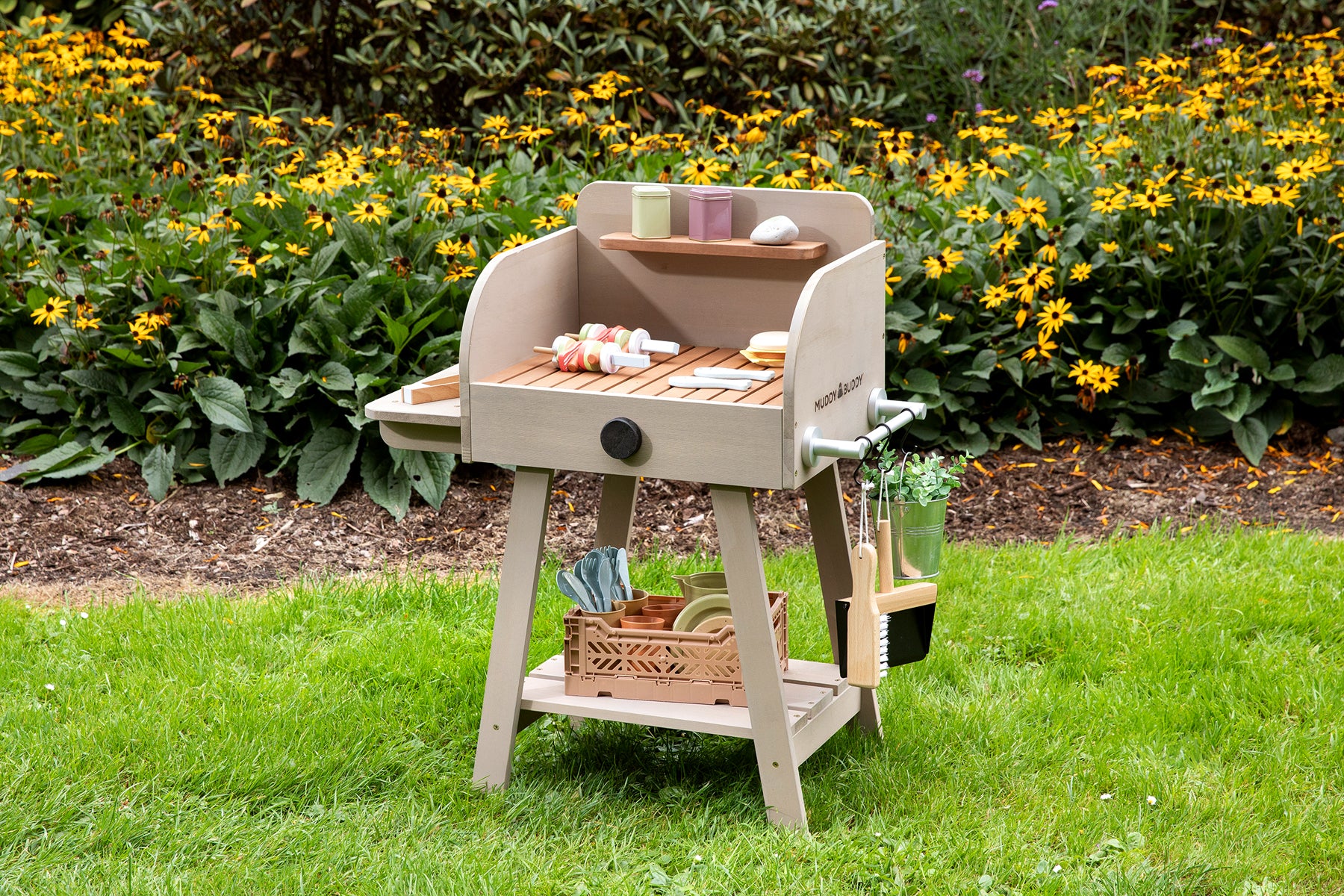 MUDDY BUDDY ® - Outdoor Spielgrill "BBQ Chef" warmgrau