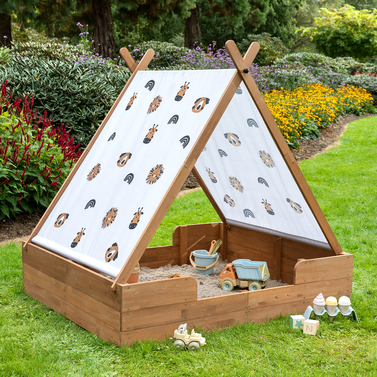 MUDDY BUDDY ® - Sandkasten mit Zelt "Safari Seeker" kakaobraun