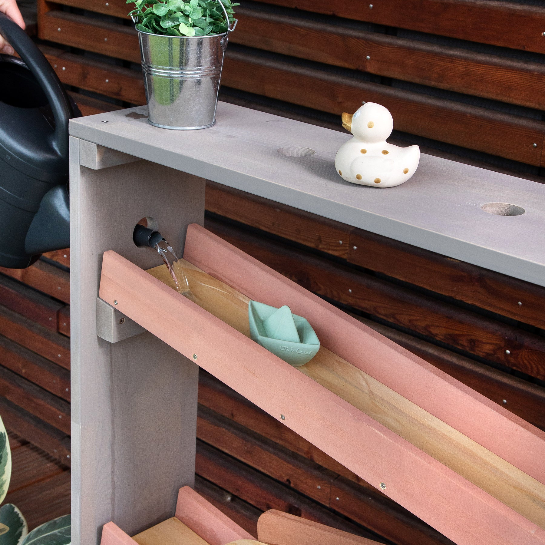 MUDDY BUDDY ® - Wasserbahn „Aqua Tower“ warmgrau-puderrosa