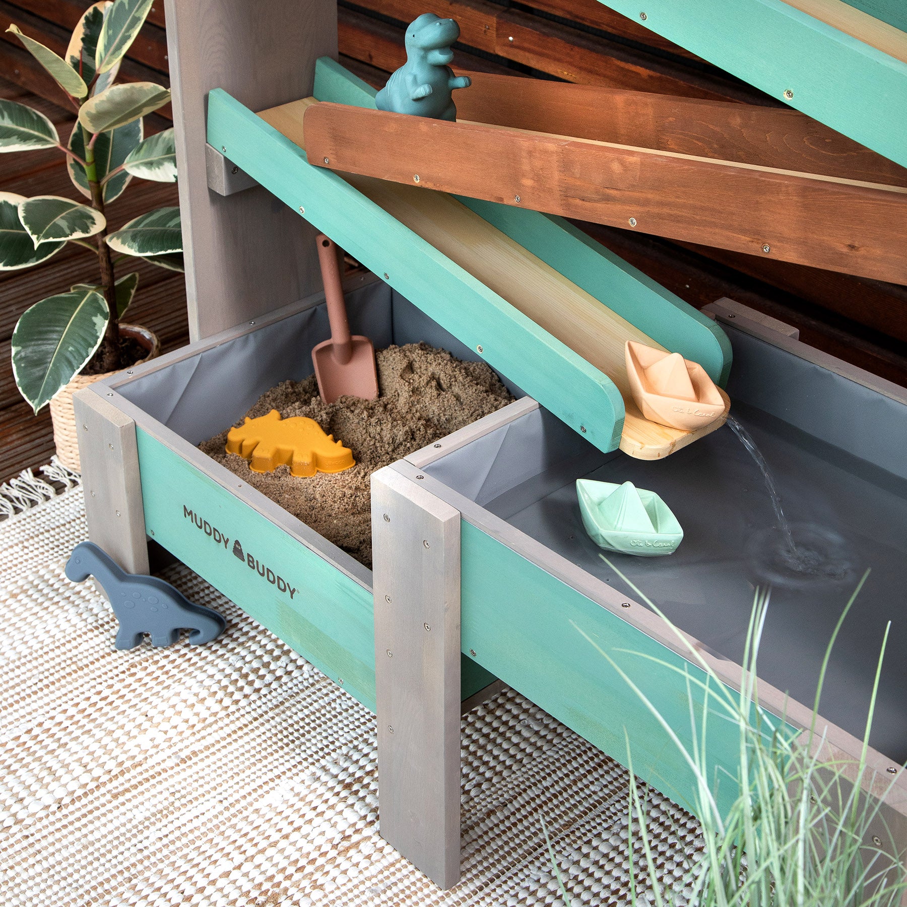 MUDDY BUDDY ® - Wasserbahn „Aqua Tower“ warmgrau-salbei