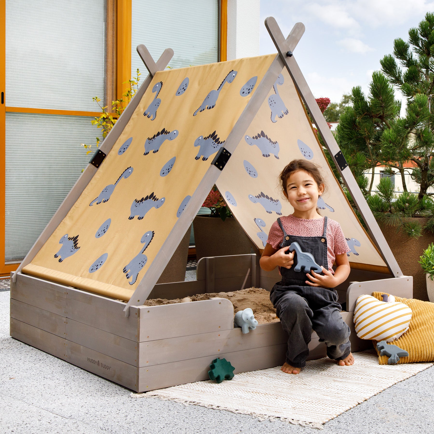 MUDDY BUDDY ® - Sandkasten mit Zelt "Dino Lover"